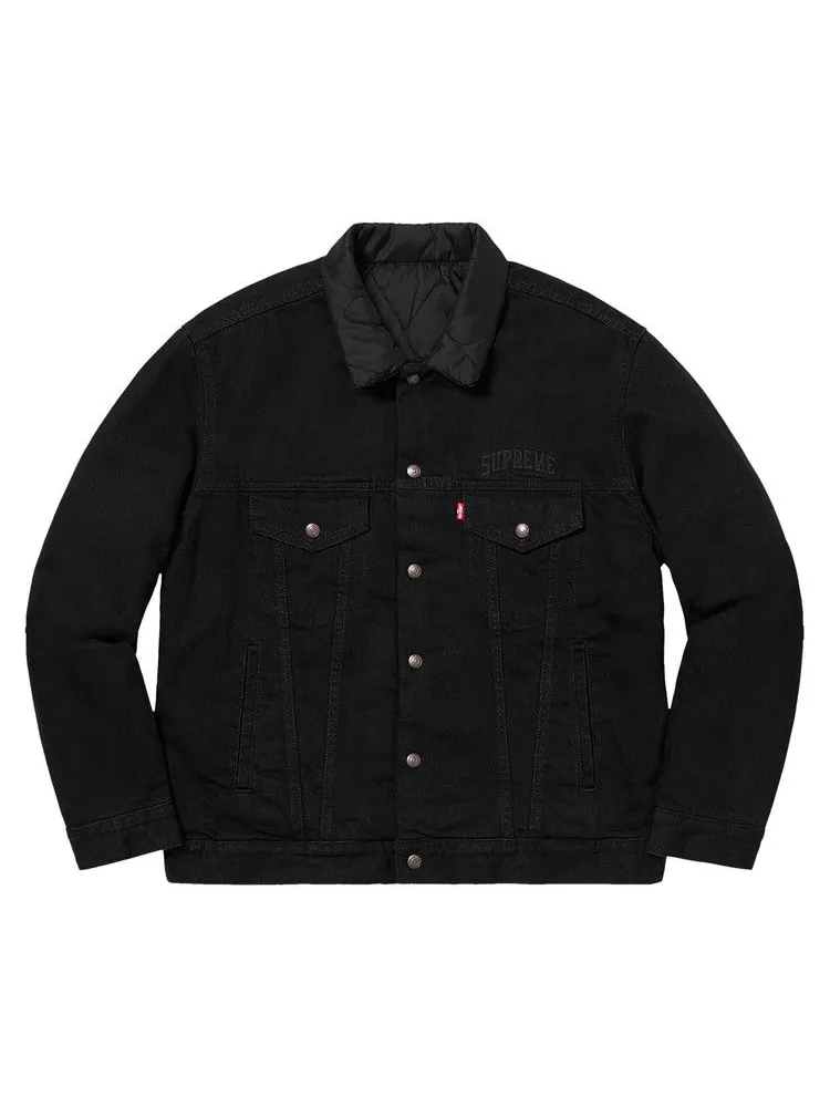 Куртка Supreme x Levis Quilted Reversible Trucker — изображение 1 из 3, черный