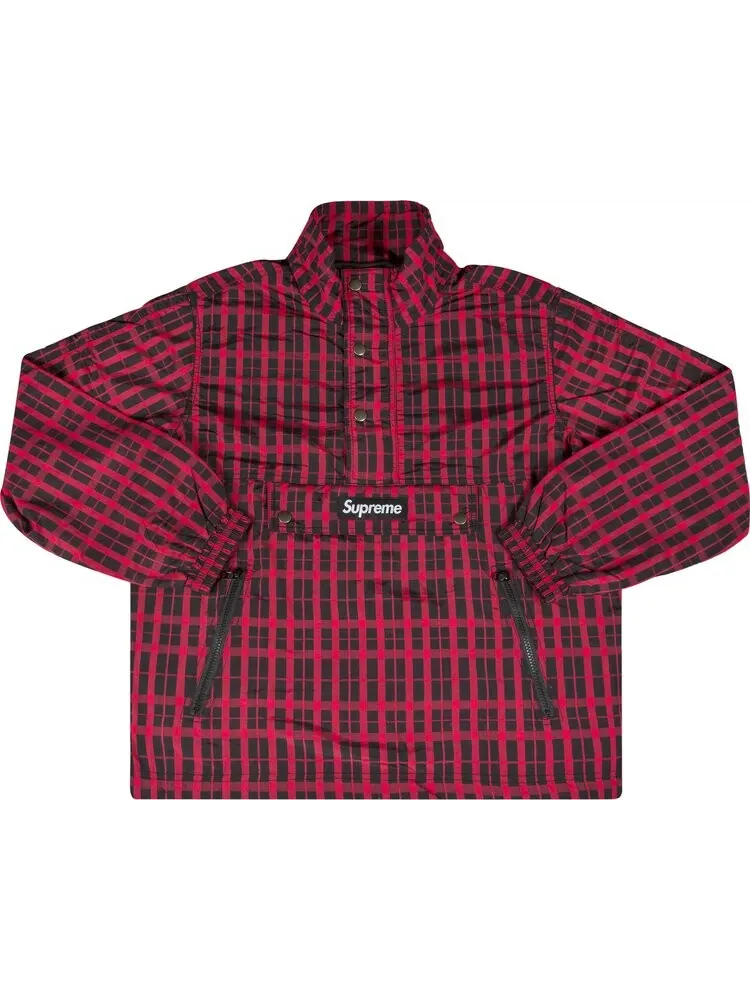 Пуловер Supreme Nylon Plaid Pullover 'Red' — изображение 1 из 2, красный