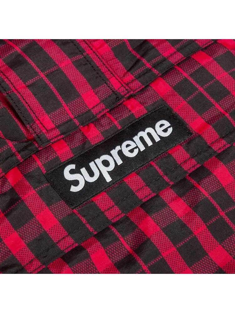 Пуловер Supreme Nylon Plaid Pullover 'Red' — изображение 2 из 2, красный