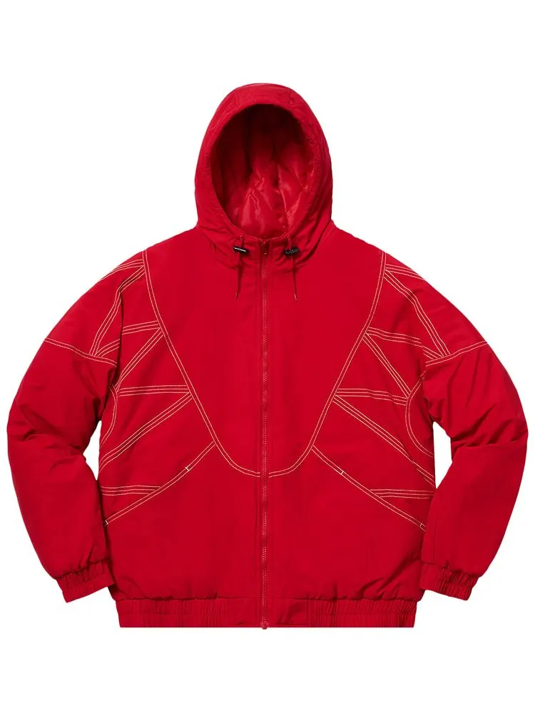 Куртка Supreme Zig Zag Stitch Puffy Jacket 'Red' — изображение 1 из 2, красный