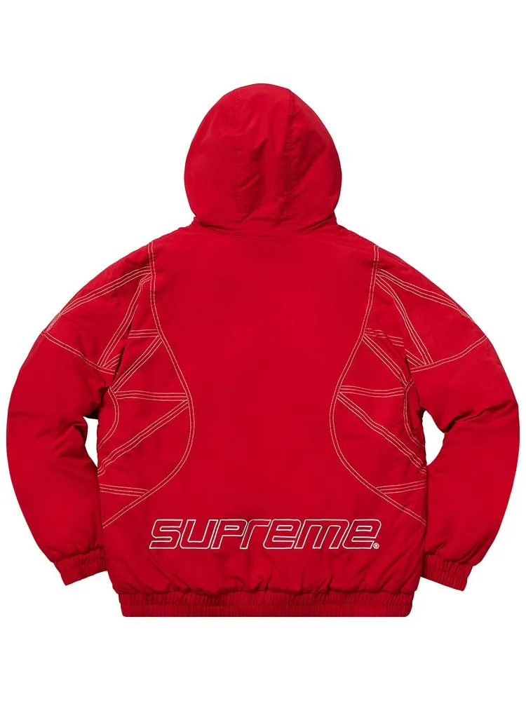 Куртка Supreme Zig Zag Stitch Puffy Jacket 'Red' — изображение 2 из 2, красный