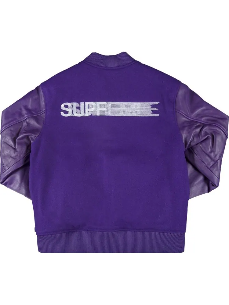 Куртка Supreme Motion Logo Varsity Jacket 'Purple' — изображение 1 из 2, фиолетовый