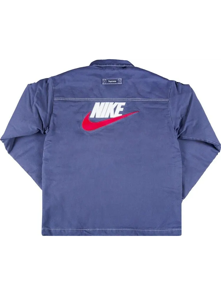Куртка Supreme x Nike Double Zip Quilted Work Jacket 'Navy' — изображение 2 из 3, синий