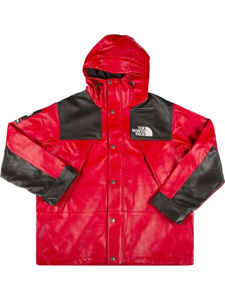 Парка Supreme x The North Face Leather Mountain Parka 'Red' — изображение 1 из 2, красный
