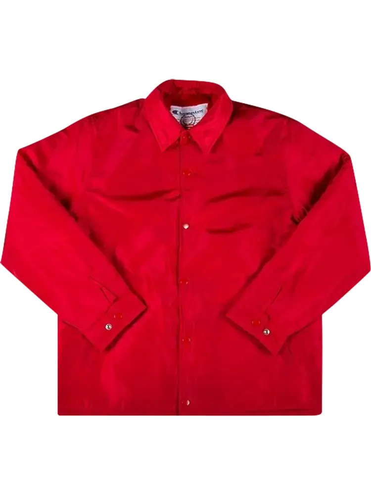 Куртка Supreme x Champion Label Coaches Jacket 'Red' — изображение 1 из 1, красный