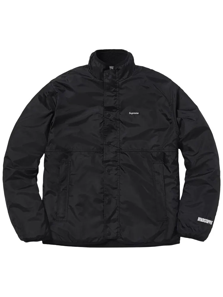 Куртка Supreme Reversible Logo Fleece Jacket 'Black' — изображение 2 из 2, черный