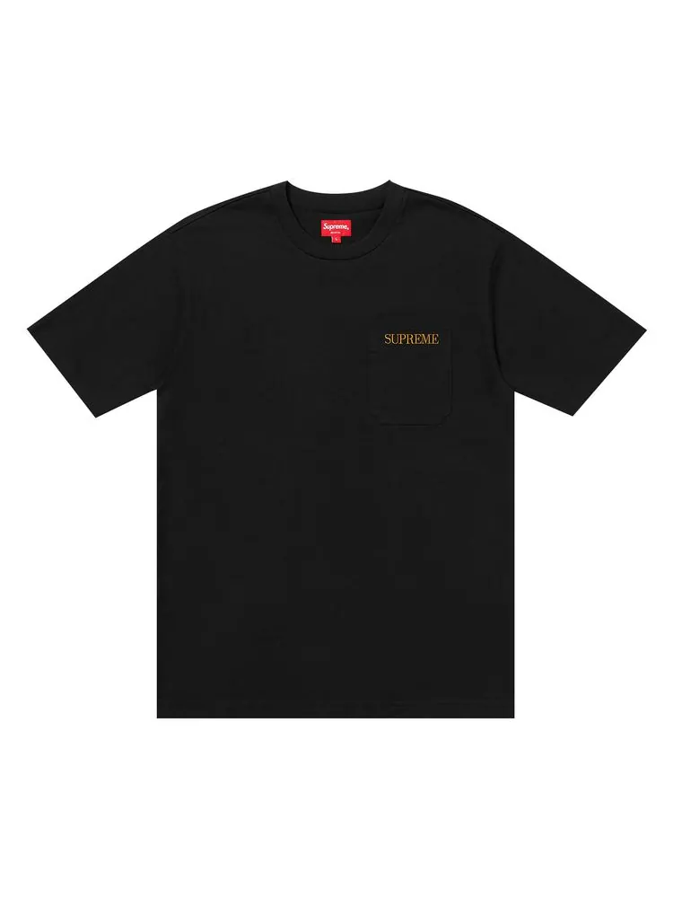 Футболка Supreme Embroidered Pocket Tee Black — изображение 1 из 1, черный