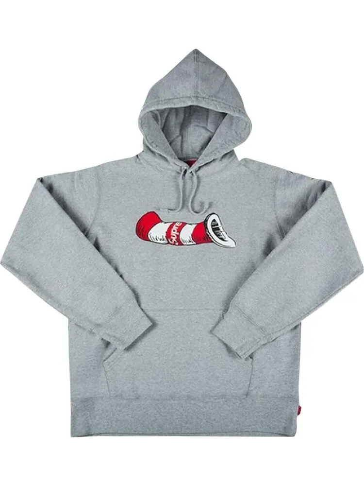 Толстовка Supreme Cat in the Hat Hooded Sweatshirt 'Heather Grey' — изображение 1 из 1, серый
