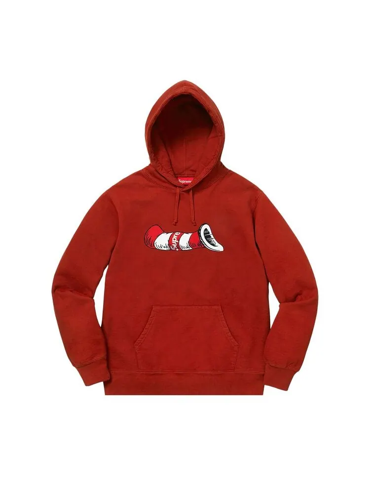 Толстовка Supreme Cat in the Hat Hooded Sweatshirt Rust — изображение 1 из 1, красный