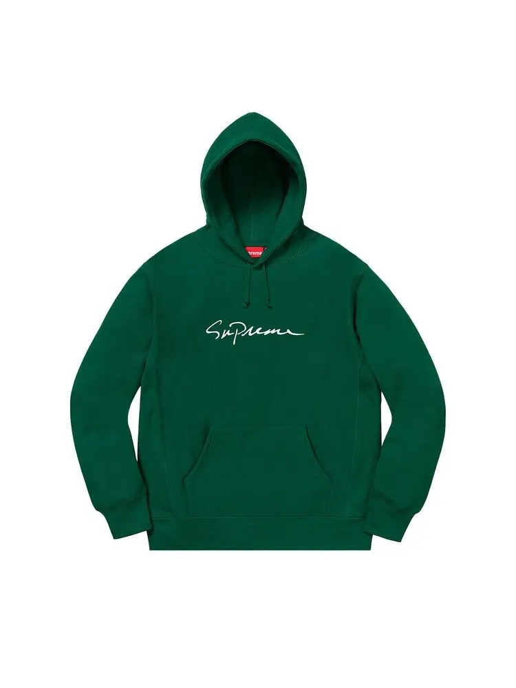 Толстовка Supreme Classic Script Hooded Sweatshirt Dark Green — изображение 1 из 1, темный зеленый
