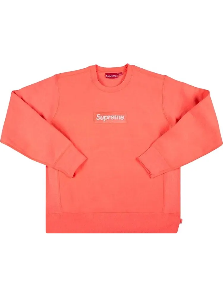Толстовка Supreme Box Logo Crewneck 'Fluorescent Pink' — изображение 1 из 1, розовый