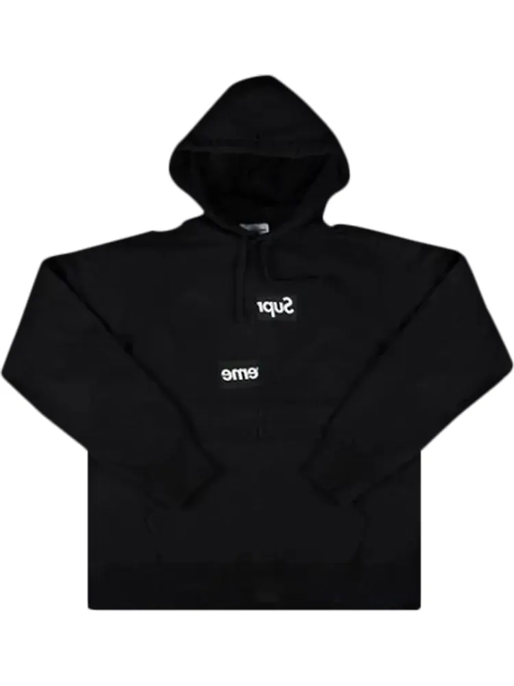 Рубашка Supreme x Comme des Garçons Shirt Split Box Logo Hooded Sweatshirt 'Black' — изображение 1 из 1, черный