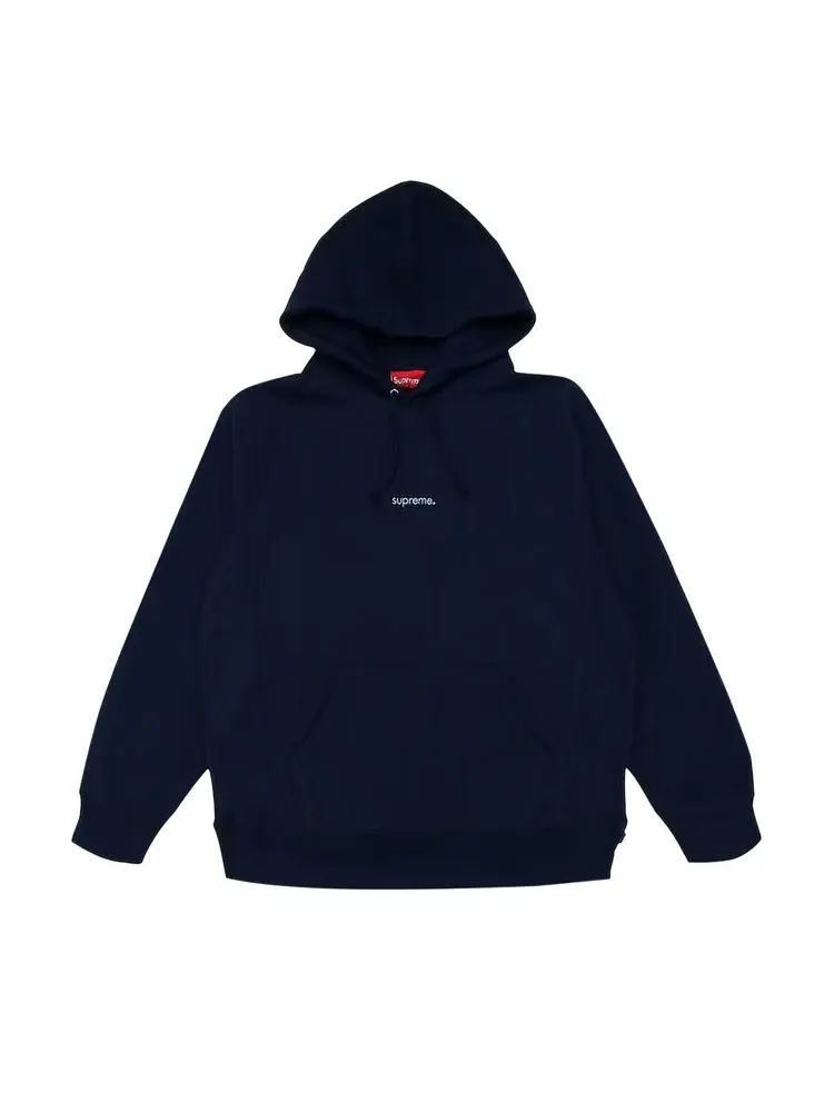 Толстовка Supreme Trademark Hooded Sweatshirt Navy — изображение 1 из 1, темно-синий