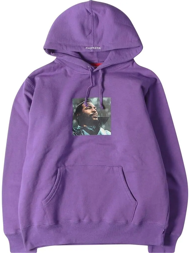 Толстовка Supreme Marvin Gaye Hooded Sweatshirt 'Violet' — изображение 1 из 1, фиолетовый