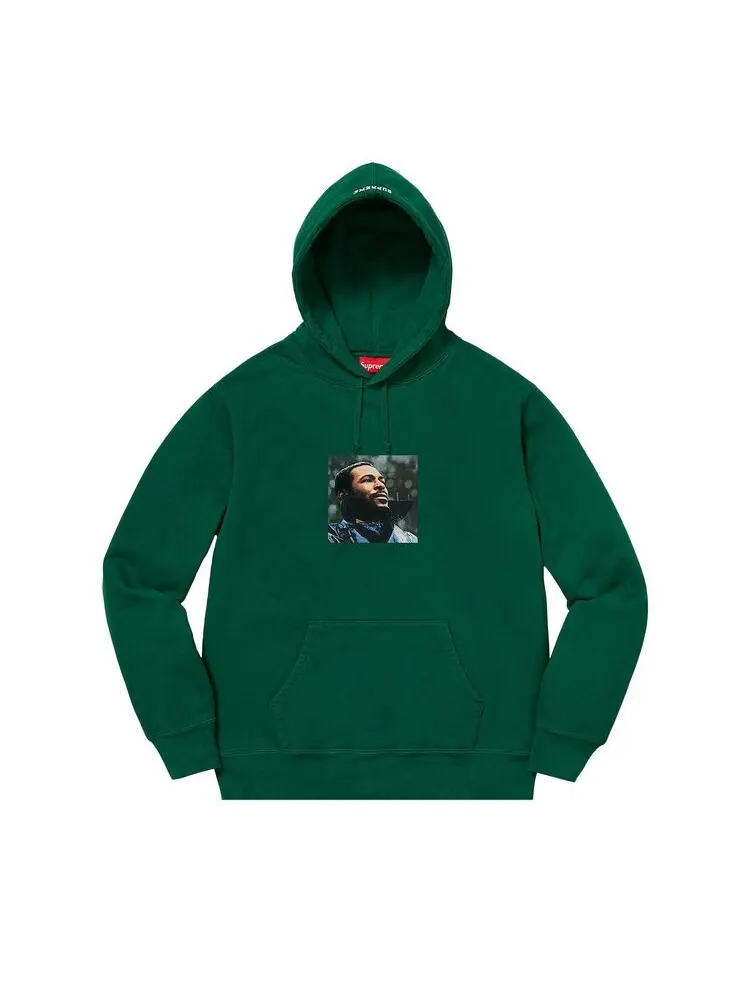 Толстовка Supreme Marvin Gaye Hooded Sweatshirt Dark Green — изображение 1 из 1, темный зеленый