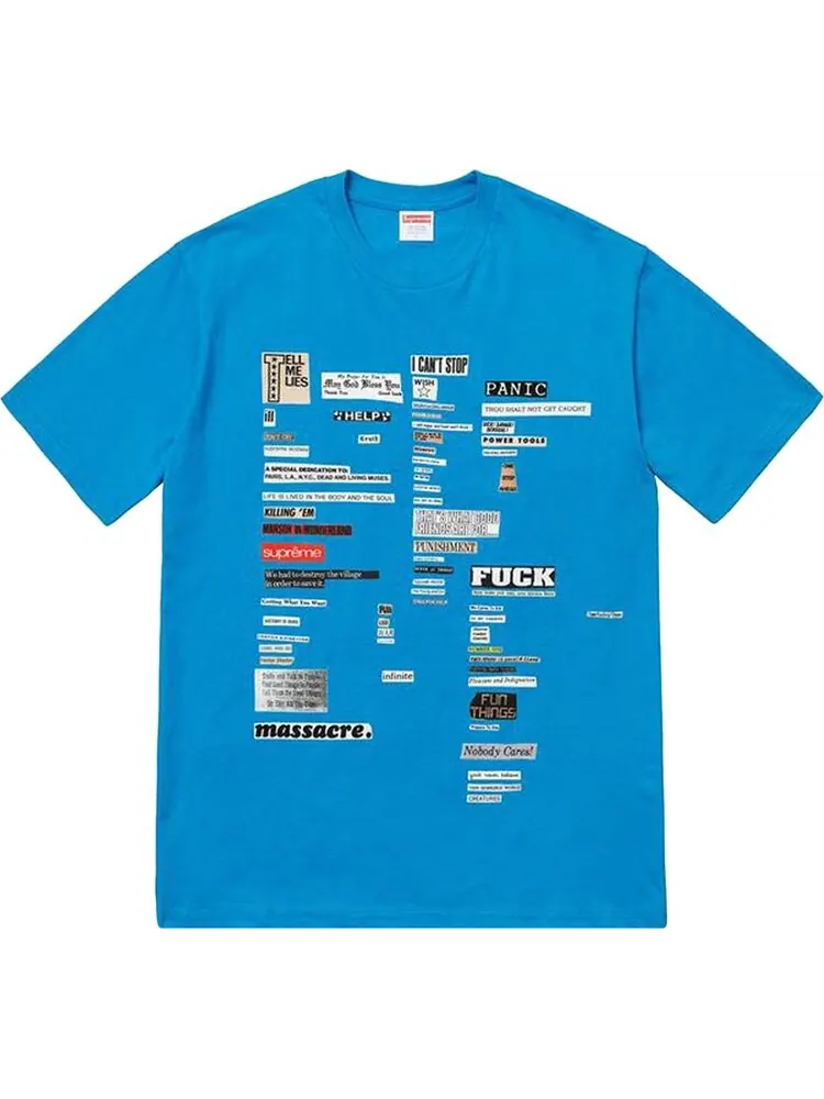 Футболка Supreme Cutouts Tee 'Bright Blue' — изображение 1 из 1, синий