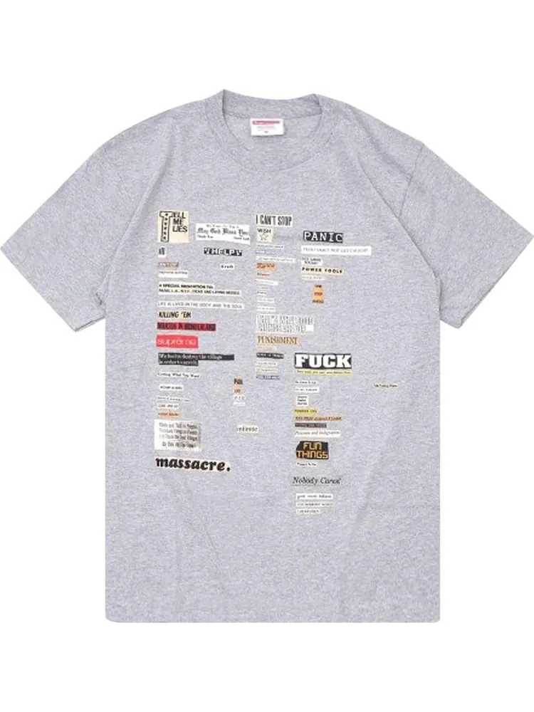 Футболка Supreme Cutouts Tee 'Heather Grey' — изображение 1 из 1, серый