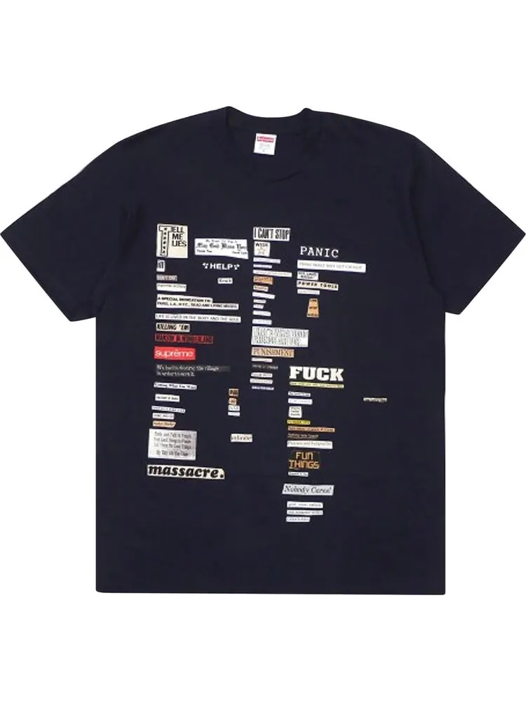 Футболка Supreme Cutouts Tee 'Navy' — изображение 1 из 1, синий
