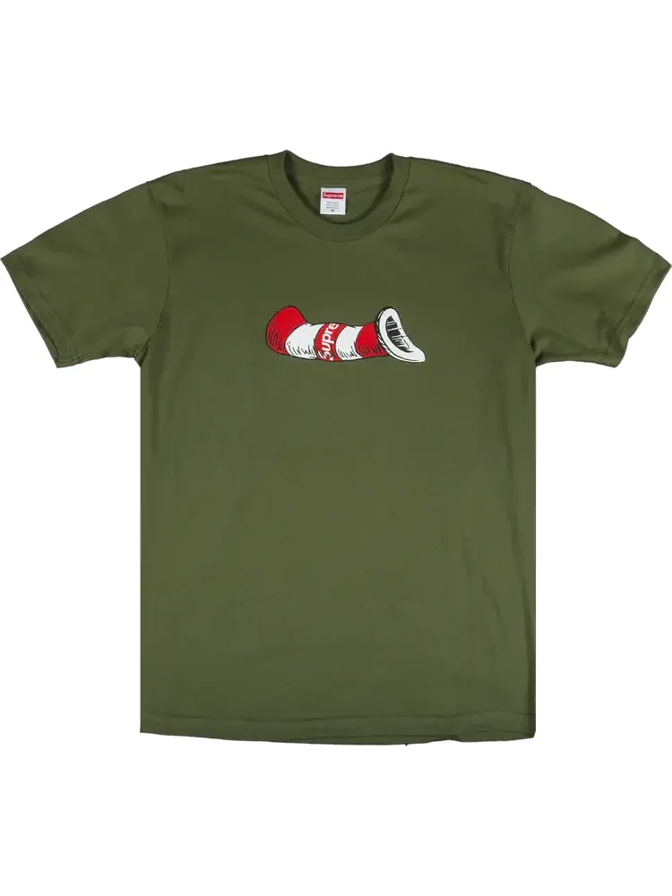 Футболка Supreme Cat In The Hat T-Shirt 'Olive' — изображение 1 из 1, зеленый