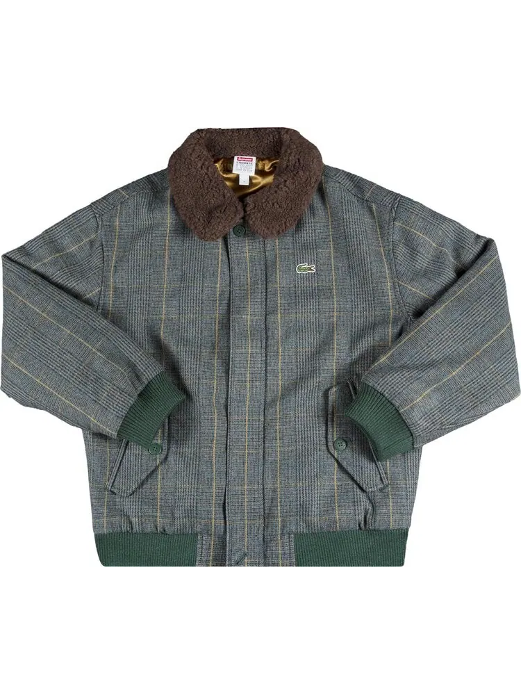 Куртка Supreme x Lacoste Wool Bomber Jacket 'Green' — изображение 1 из 3, зеленый