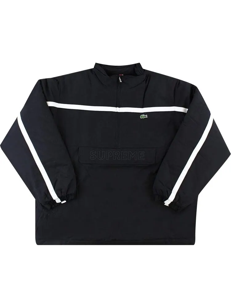 Пуловер Supreme x Lacoste Puffy Half Zip Pullover 'Black' — изображение 1 из 1, черный