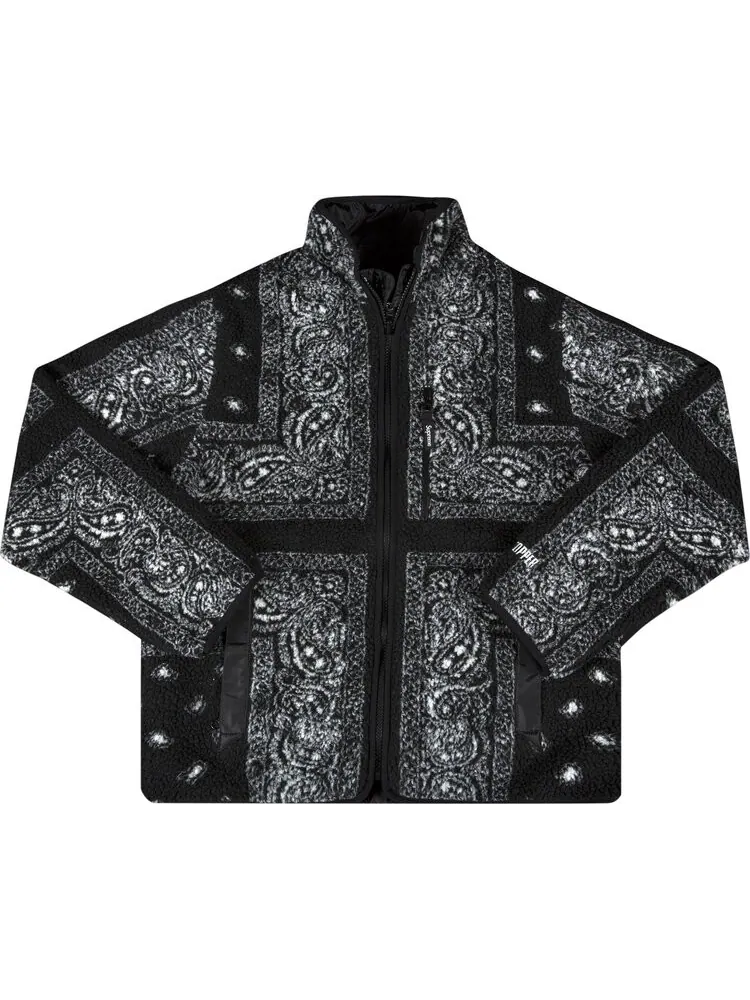 Куртка Supreme Reversible Bandana Fleece Jacket 'Black' — изображение 1 из 3, черный