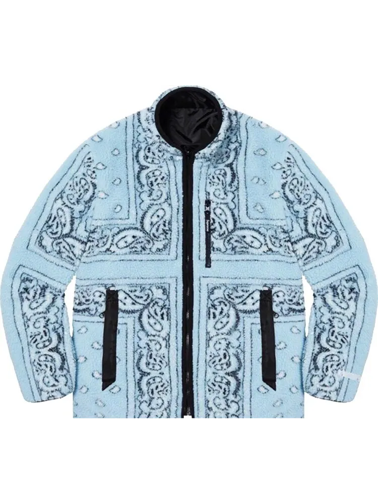 Куртка Supreme Reversible Bandana Fleece Jacket 'Light Blue' — изображение 1 из 1, синий