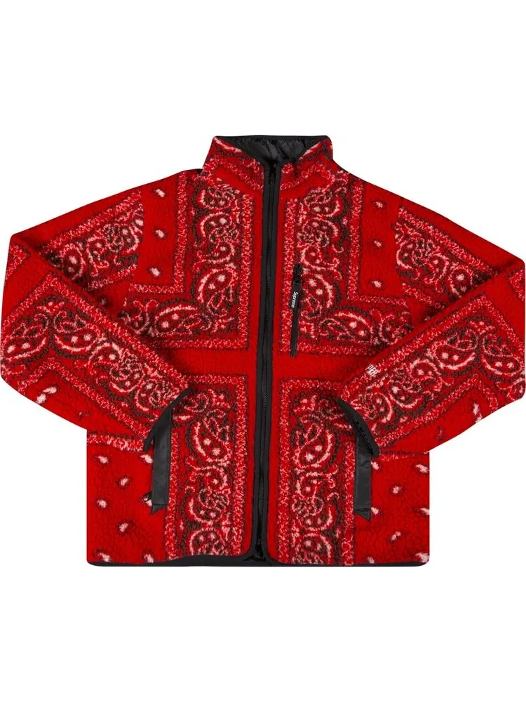 Куртка Supreme Reversible Bandana Fleece Jacket 'Red' — изображение 1 из 3, красный