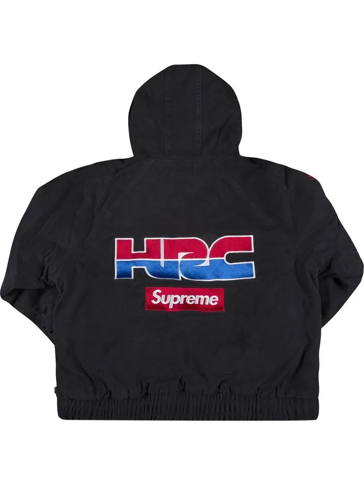 Куртка Supreme x Honda Fox Racing Puffy Zip Up Jacket 'Black' — изображение 2 из 3, черный