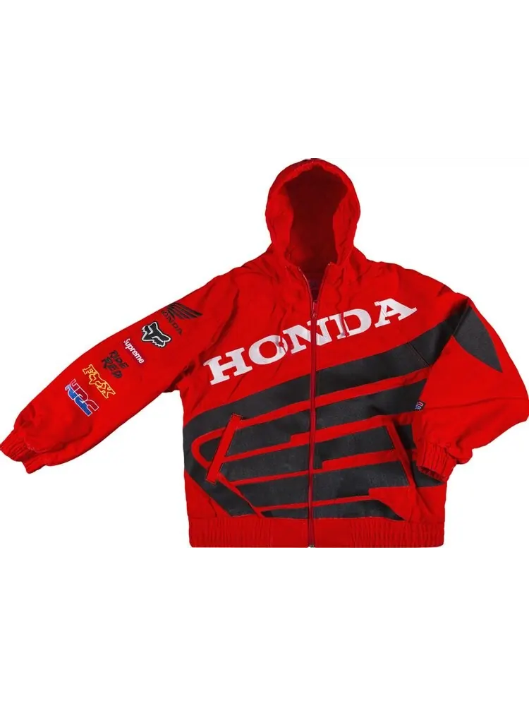 Куртка Supreme x Honda Fox Racing Puffy Zip Up Jacket 'Red' — изображение 1 из 3, красный