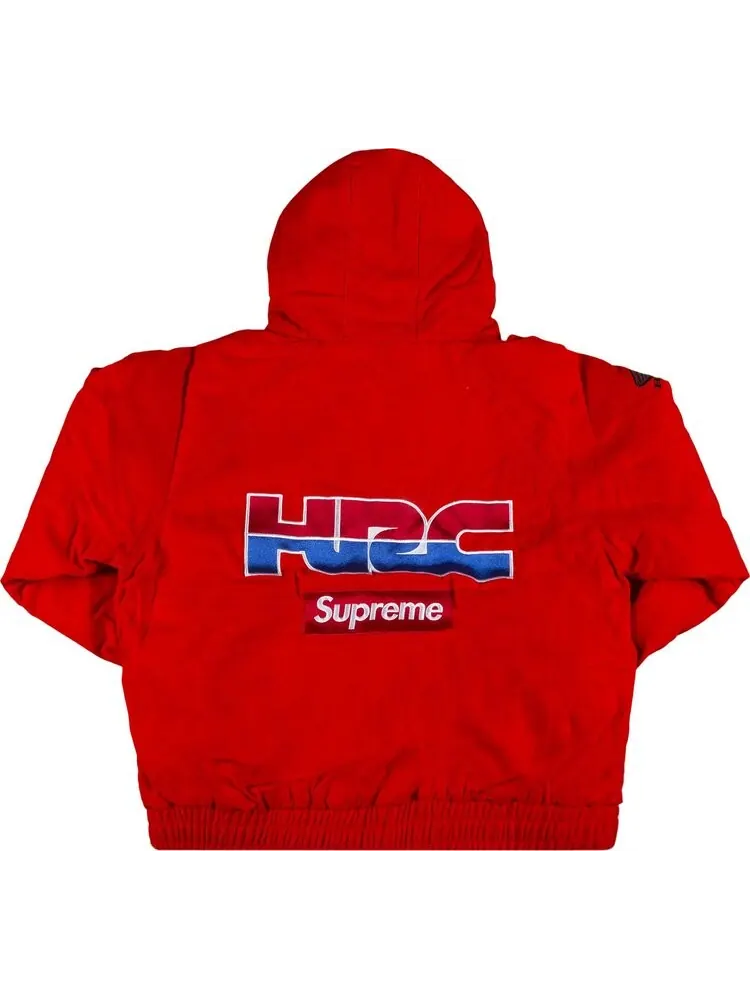 Куртка Supreme x Honda Fox Racing Puffy Zip Up Jacket 'Red' — изображение 2 из 3, красный