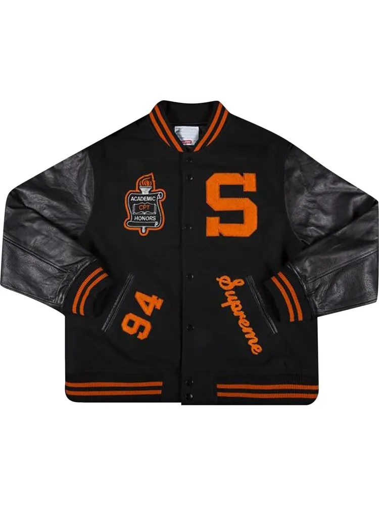 Куртка Supreme Team Varsity Jacket 'Black' — изображение 1 из 1, черный