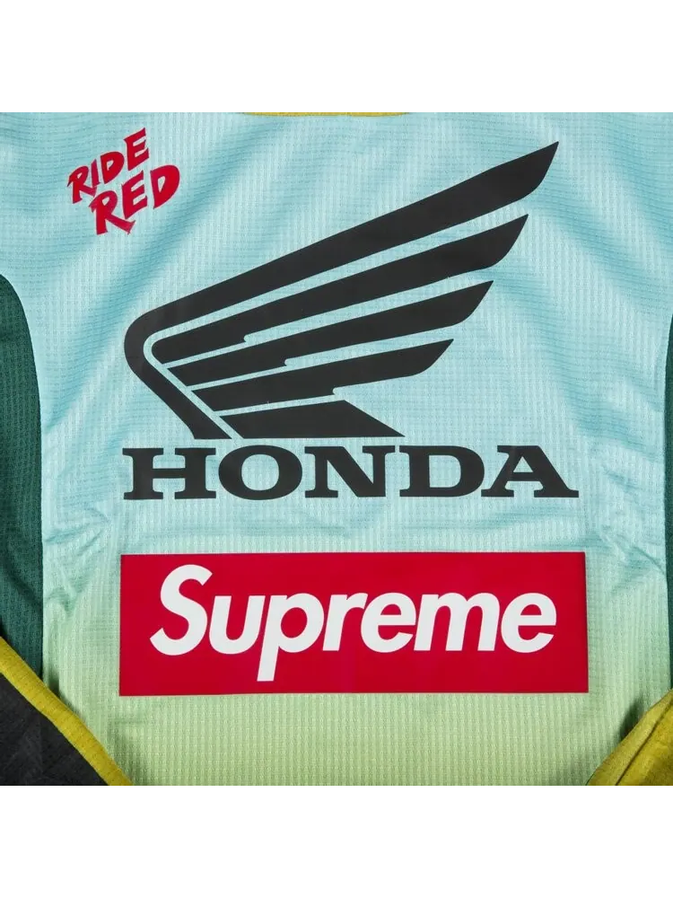 Футболка Supreme x Honda Fox Racing Moto Jersey 'Moss' — изображение 3 из 3, зеленый
