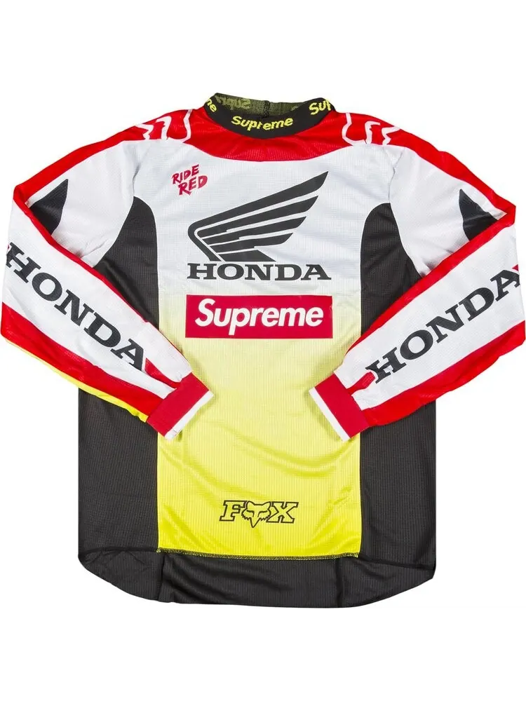 Футболка Supreme x Honda Fox Racing Moto Jersey 'Red' — изображение 1 из 3, красный