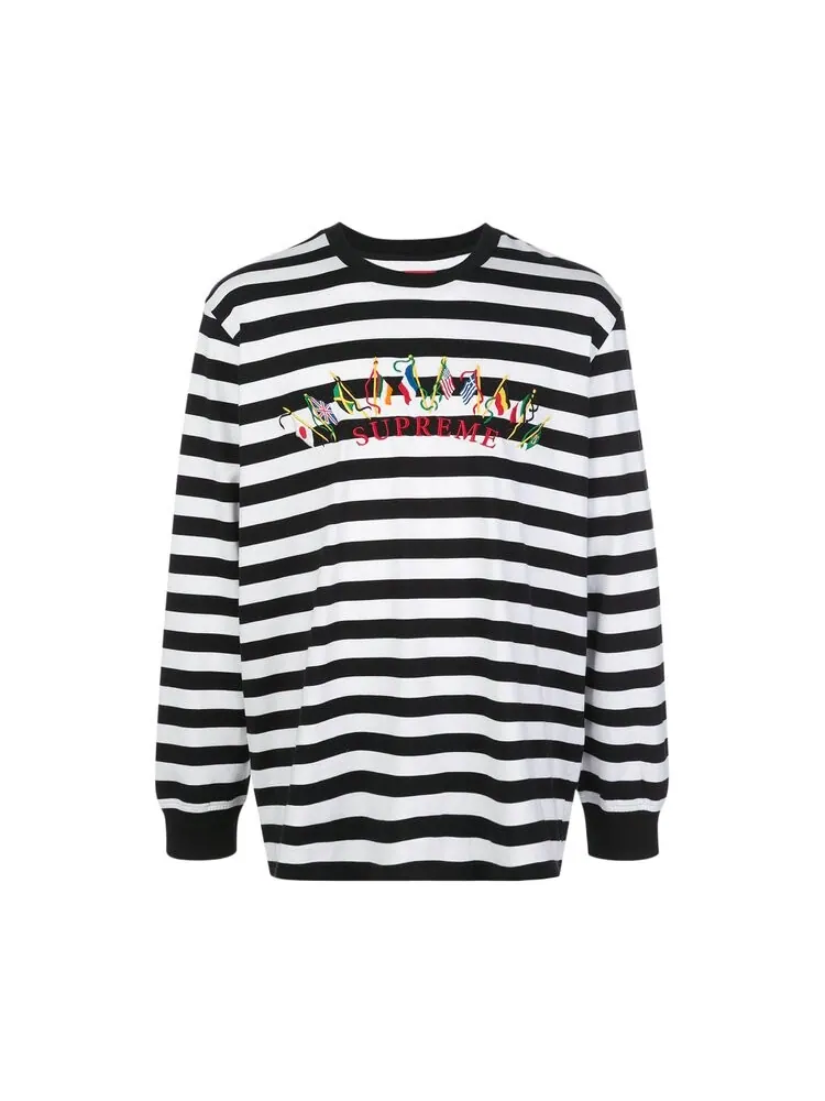 Лонгслив Supreme Flags Long-Sleeve Top 'White' — изображение 1 из 1, белый