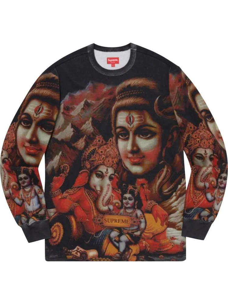 Лонгслив Supreme Ganesh Long-Sleeve Thermal 'Black' — изображение 1 из 1, черный