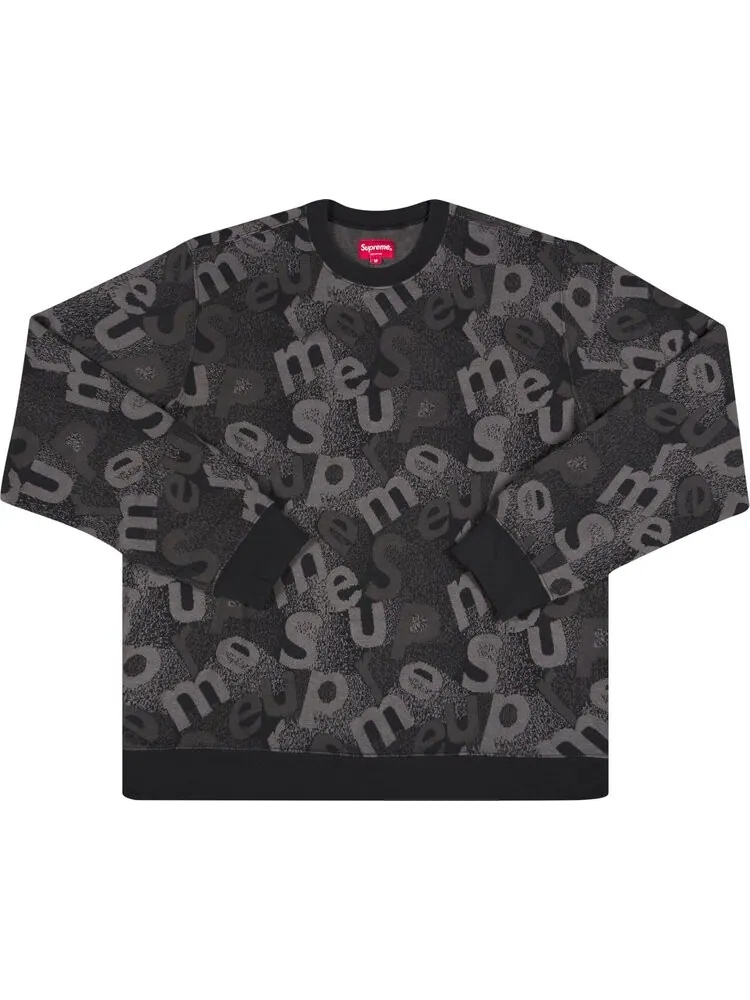 Толстовка Supreme Scatter Text Crewneck 'Black' — изображение 1 из 2, черный