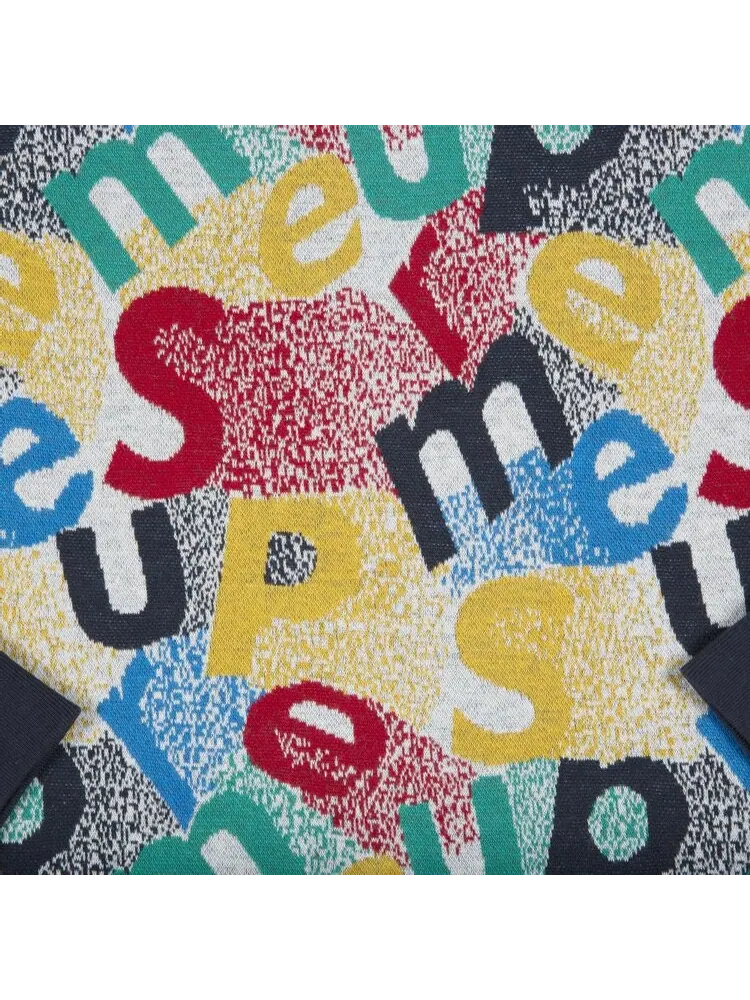Толстовка Supreme Scatter Text Crewneck 'Navy' — изображение 2 из 2, синий