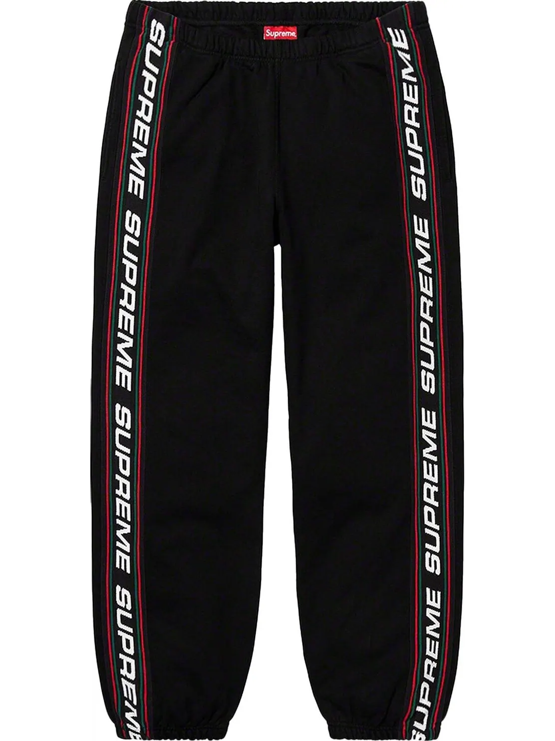 Спортивные брюки Supreme Text Rib Sweatpant 'Black' — изображение 1 из 1, черный