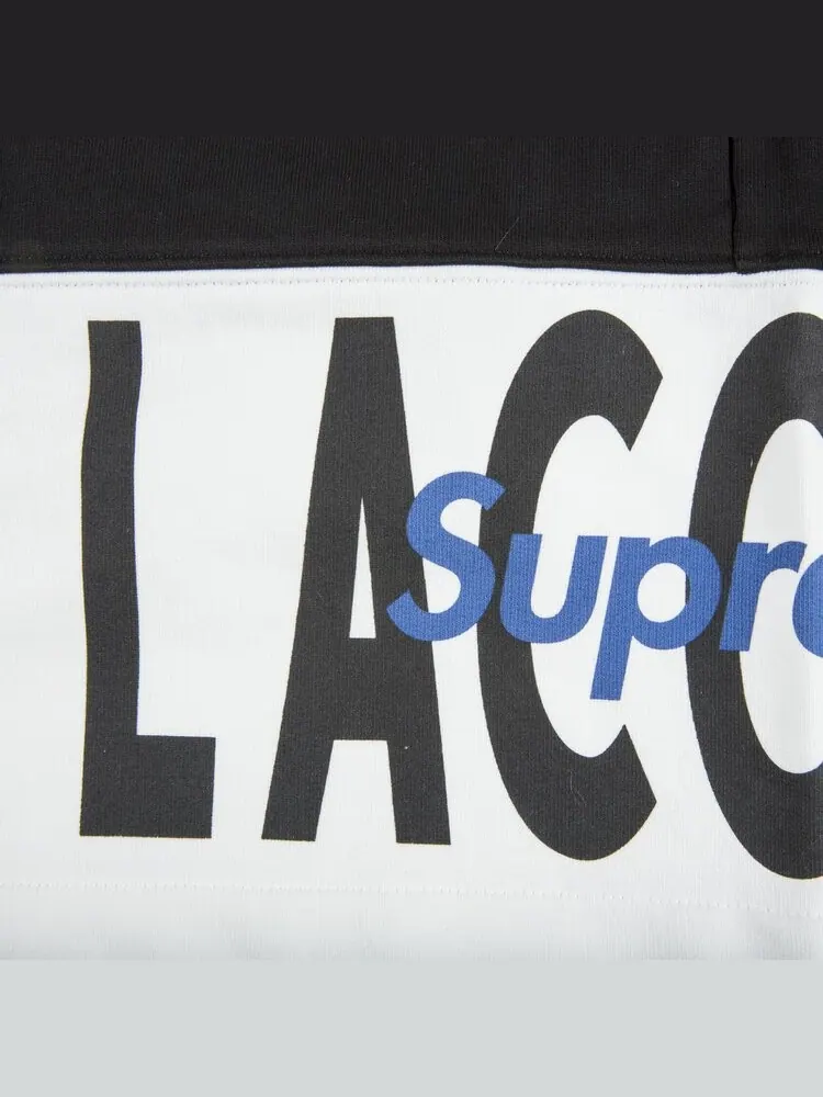 Спортивные шорты Supreme x Lacoste Logo Panel Sweatshort 'Black' — изображение 3 из 3, черный