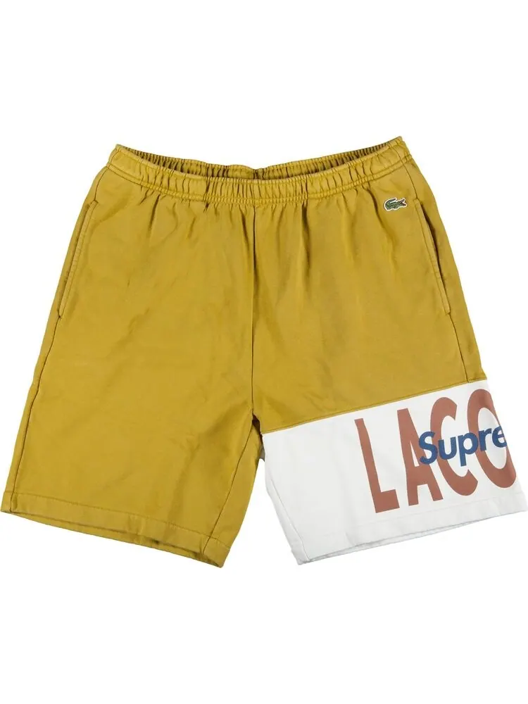 Спортивные шорты Supreme x Lacoste Logo Panel Sweatshort 'Gold' — изображение 1 из 3, золото