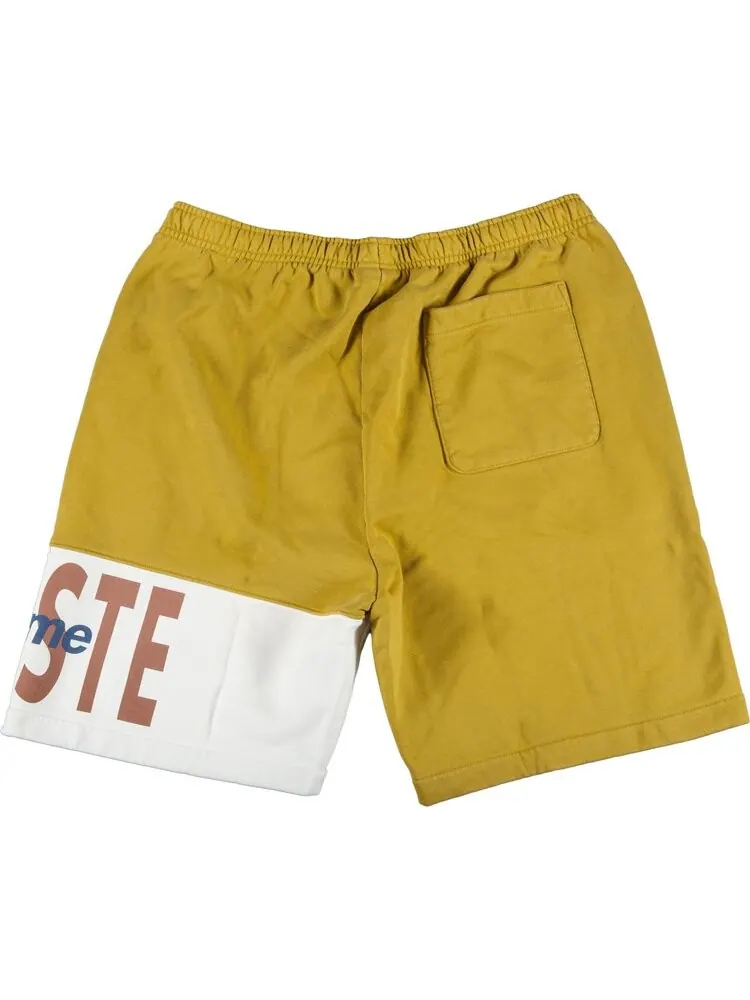 Спортивные шорты Supreme x Lacoste Logo Panel Sweatshort 'Gold' — изображение 2 из 3, золото