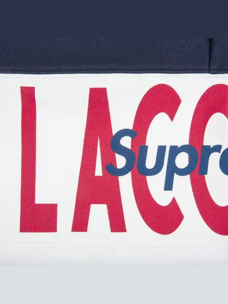 Спортивные шорты Supreme x Lacoste Logo Panel Sweatshort 'Navy' — изображение 3 из 3, синий