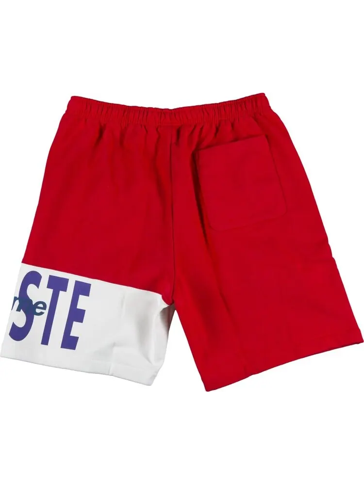 Спортивные шорты Supreme x Lacoste Logo Panel Sweatshort 'Red' — изображение 2 из 3, красный
