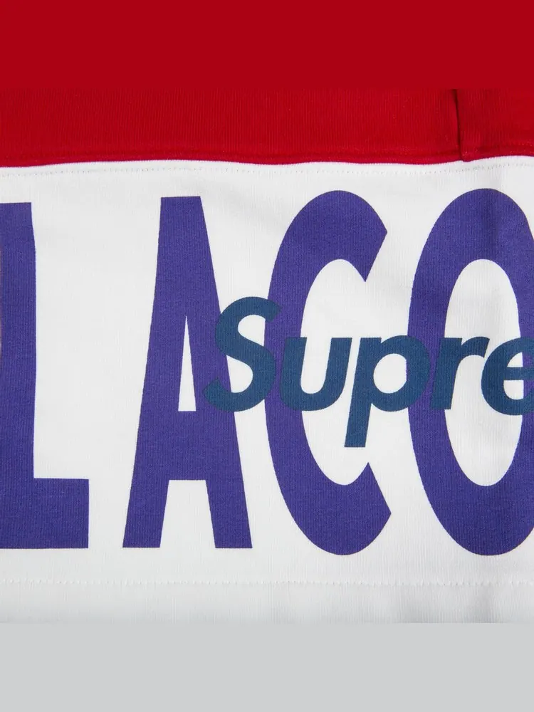 Спортивные шорты Supreme x Lacoste Logo Panel Sweatshort 'Red' — изображение 3 из 3, красный