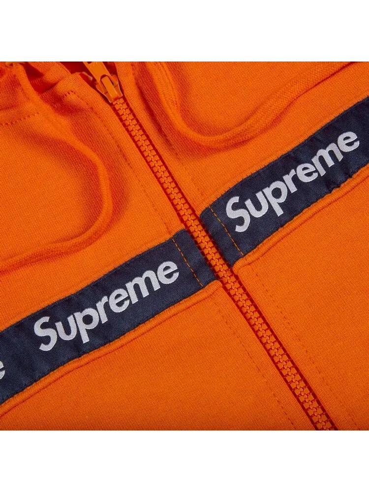 Толстовка Supreme Text Stripe Zip Up Hooded Sweatshirt 'Orange' — изображение 2 из 2, оранжевый