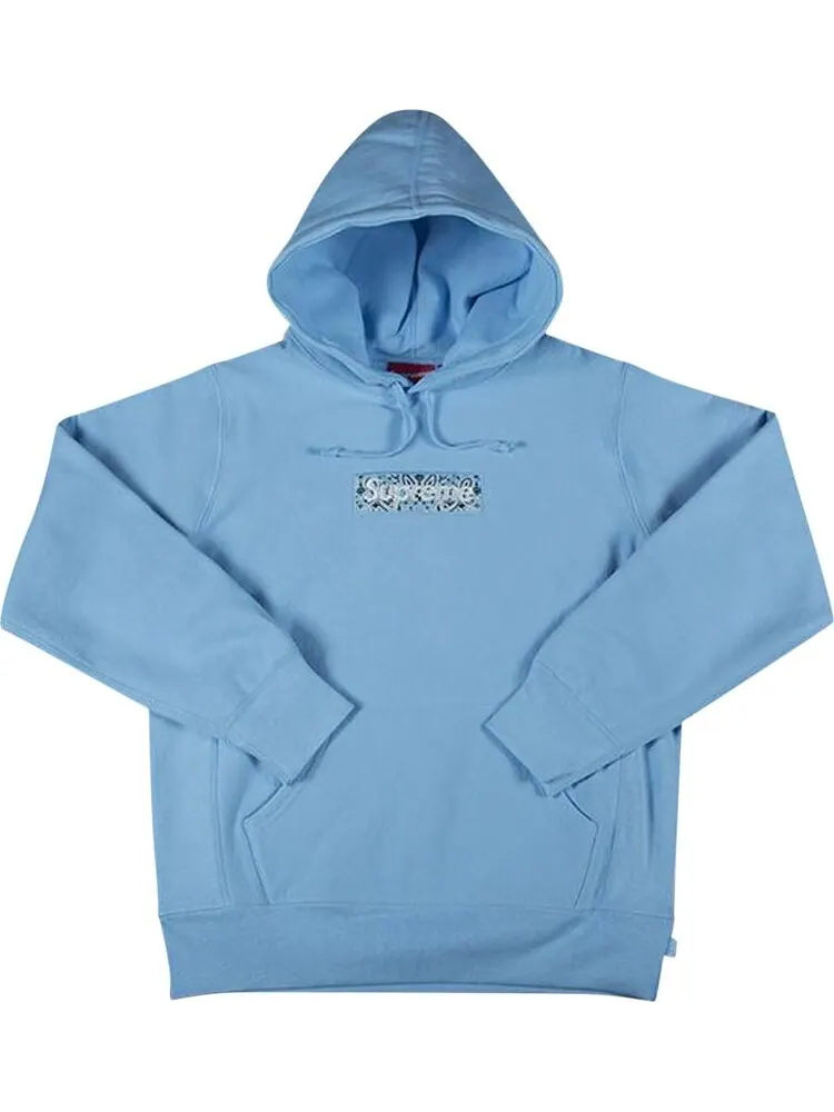 Толстовка Supreme Bandana Box Logo Hooded Sweatshirt 'Light Blue' — изображение 1 из 1, синий