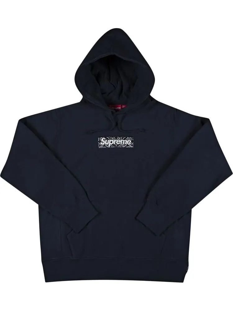 Толстовка Supreme Bandana Box Logo Hooded Sweatshirt 'Navy' — изображение 1 из 1, синий