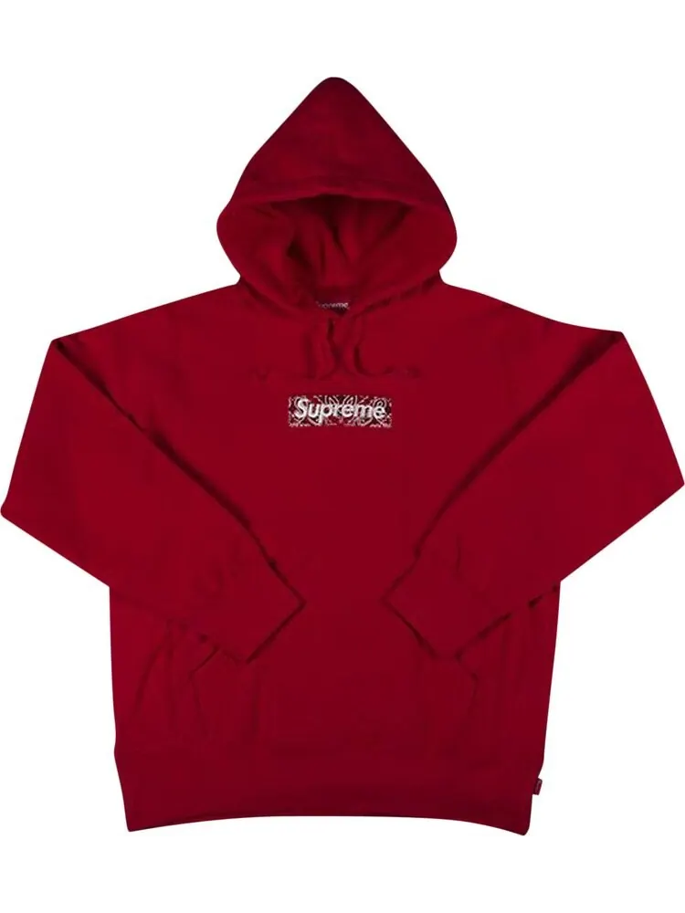 Толстовка Supreme Bandana Box Logo Hooded Sweatshirt 'Red' — изображение 1 из 1, красный