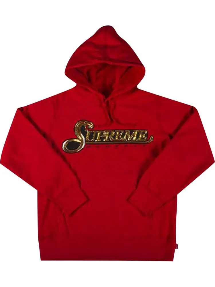 Толстовка Supreme Sequin Viper Hooded Sweatshirt 'Red' — изображение 1 из 1, красный